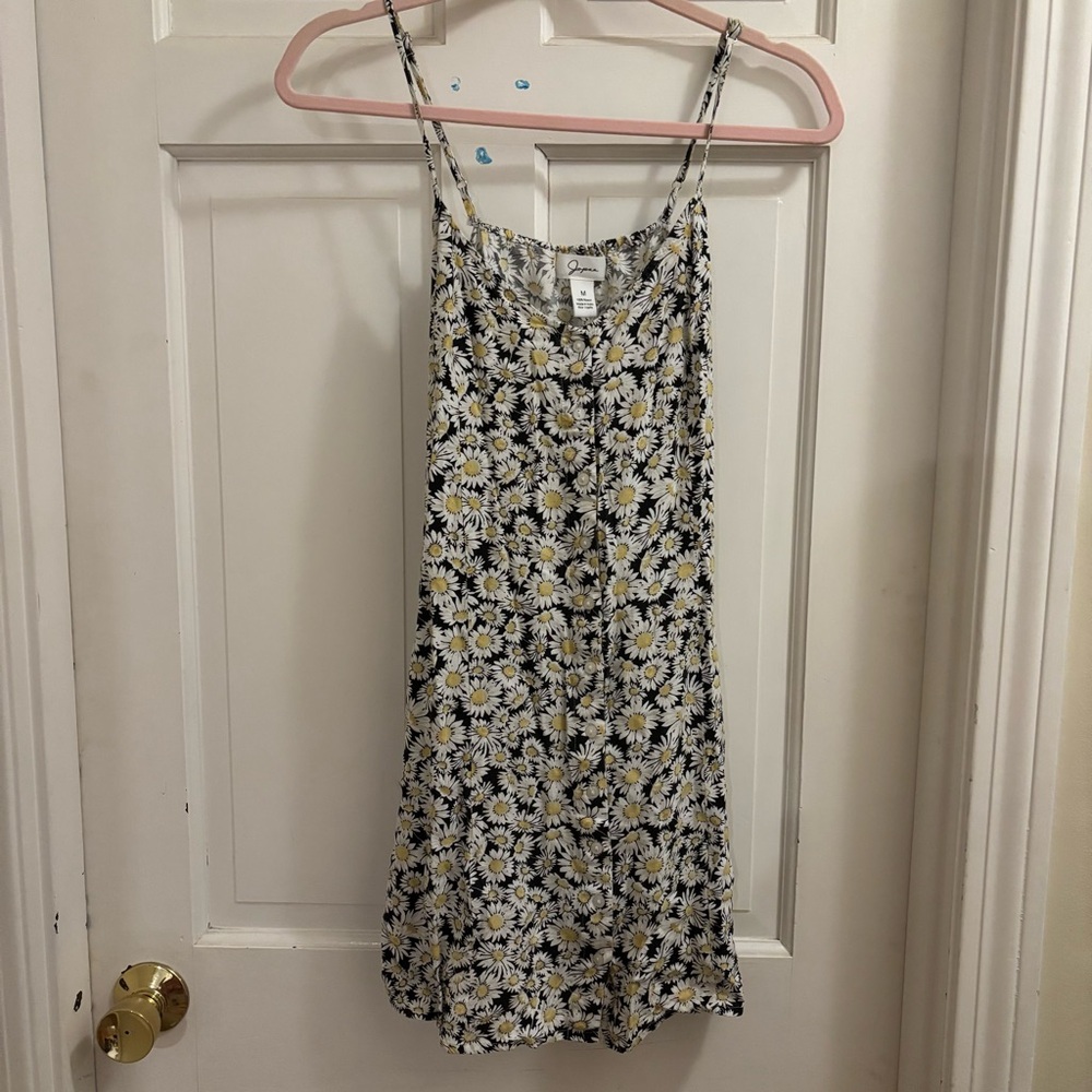 Floral Black and White Dress